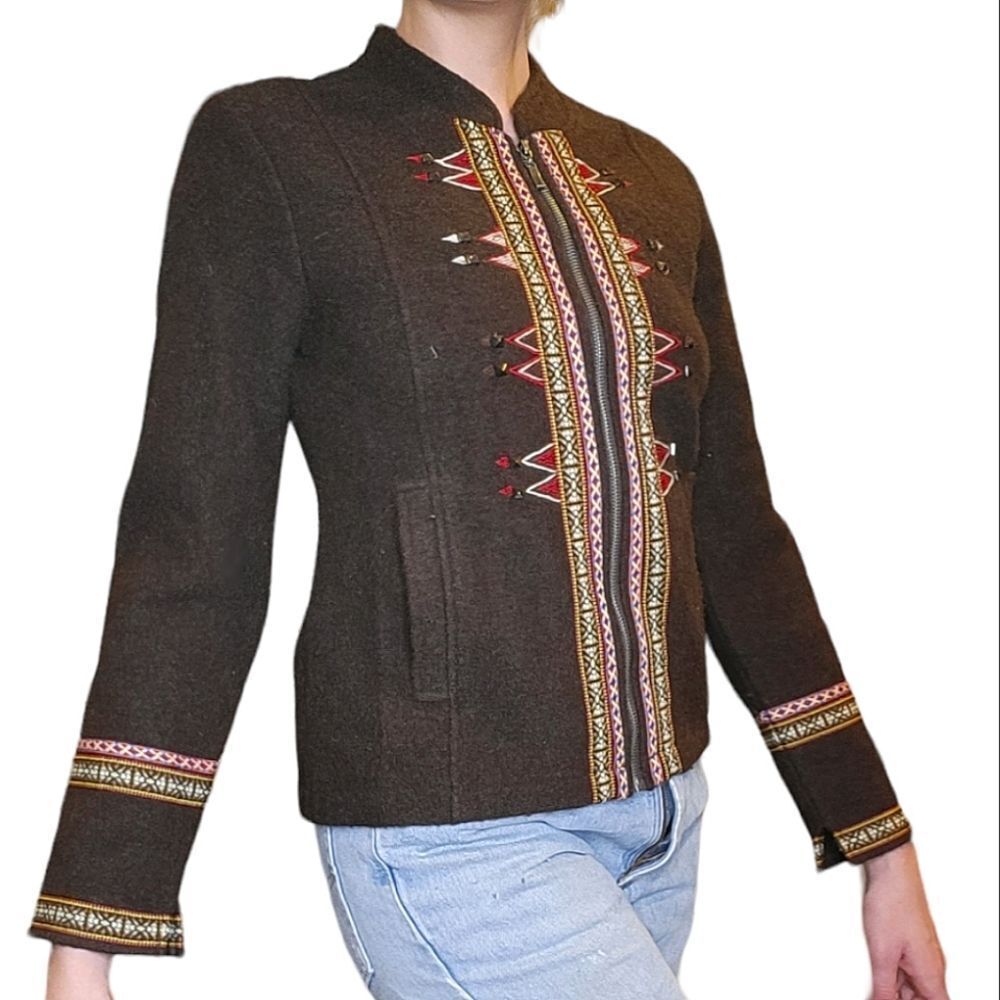 Icelandic Design Venario 100% Boiled Wool Zip Up Sweater- M